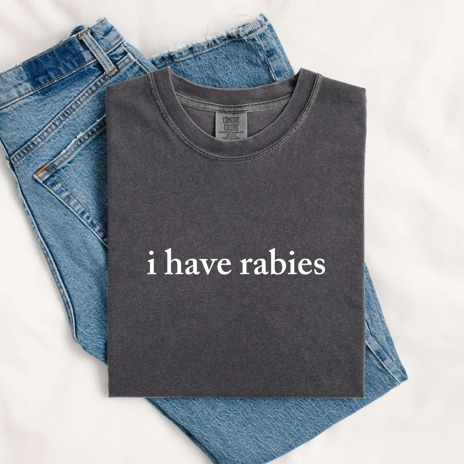 Mugsby I Have Rabies t-shirt sort bomuld sjov