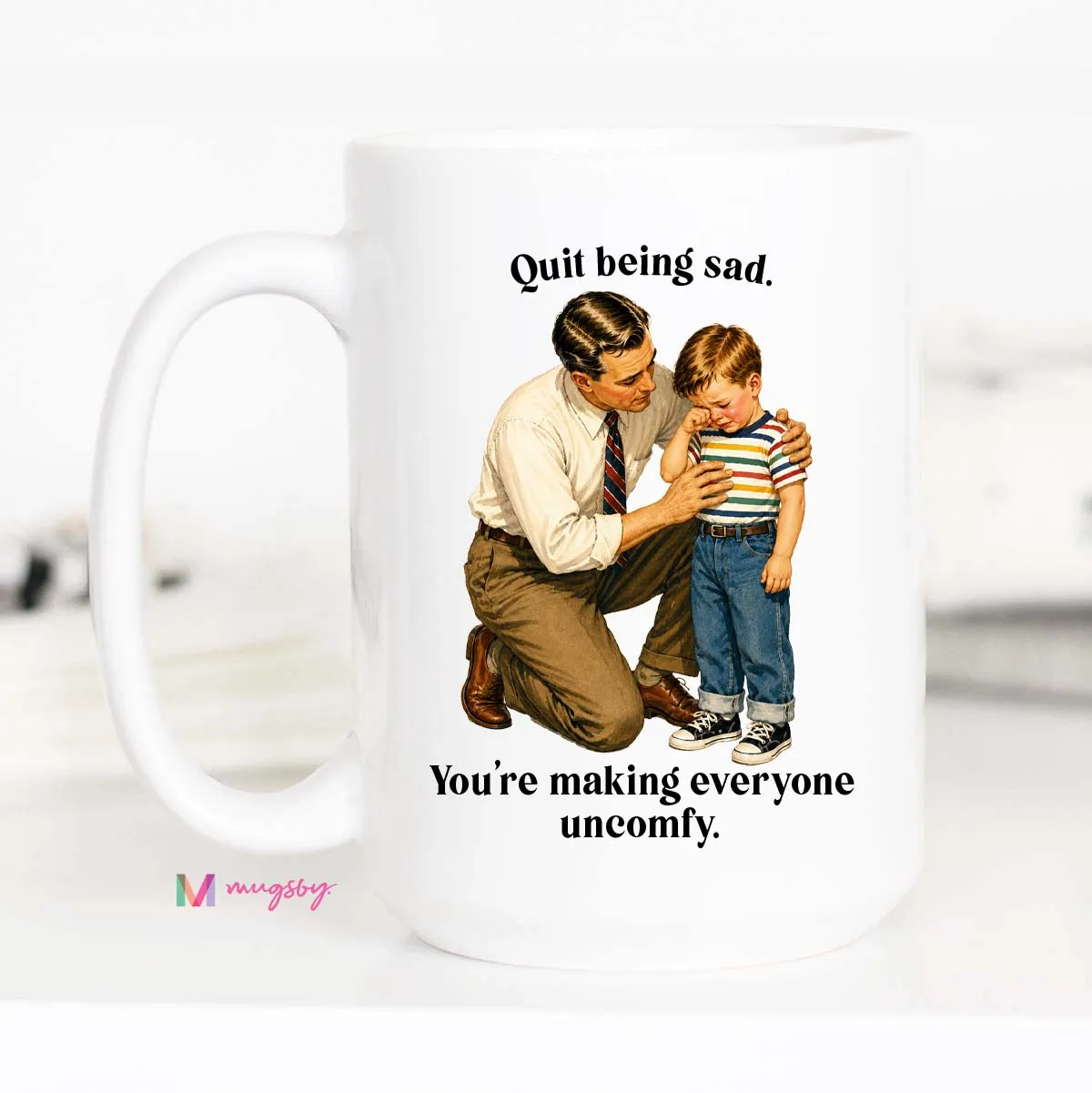 Mugsby Quit Being Sad krus hvid 325 ml
