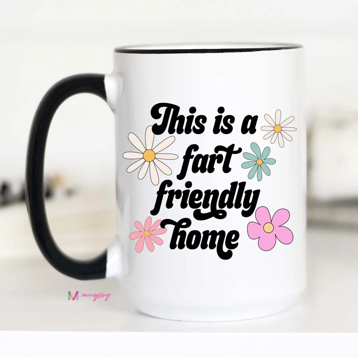 Mugsby Fart Friendly krus hvid keramik 325 ml sjov