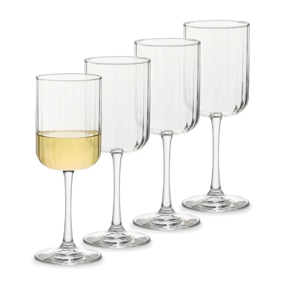 Libbey Paneled vinglas 4 stk 400 ml riflet glas