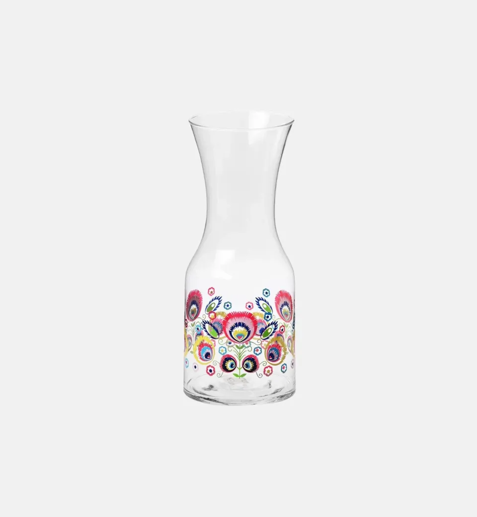 Krosno Folk karaffel 900 ml glas med mønster