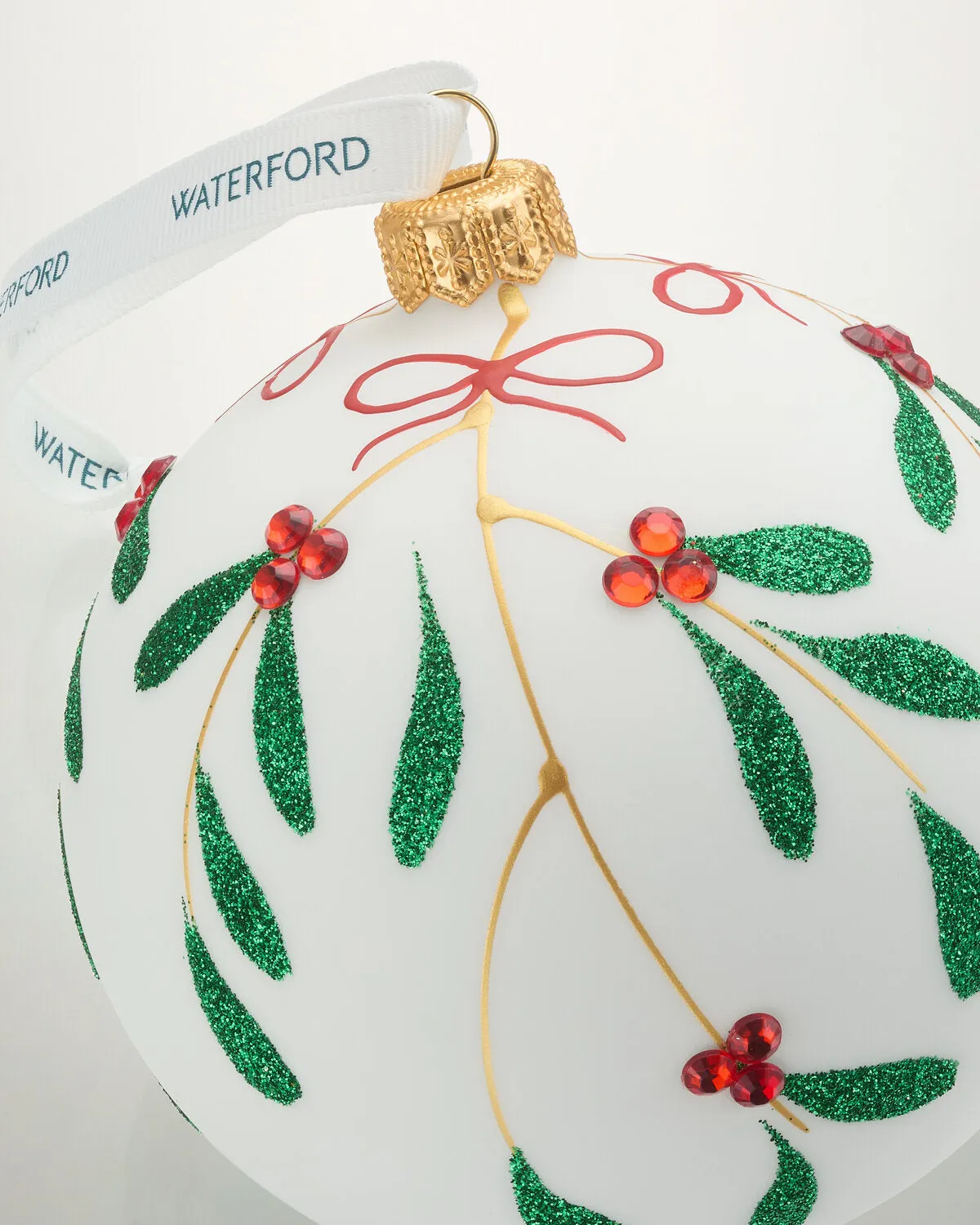 Waterford Holiday Heirlooms Mistletoe julekugle hvid mistelten