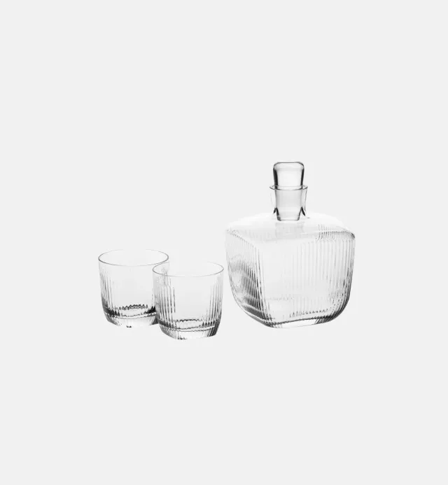 Krosno Gentleman whiskysæt 3 dele riflet glas