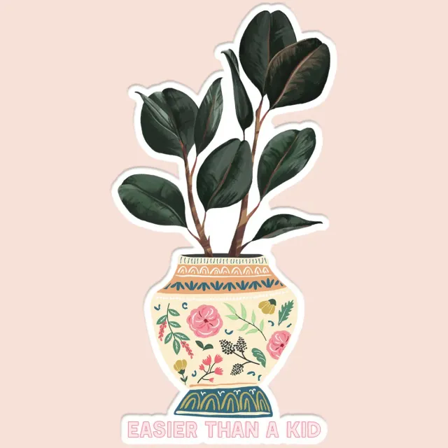 Mugsby Easier Than a Kid sticker planter sjov