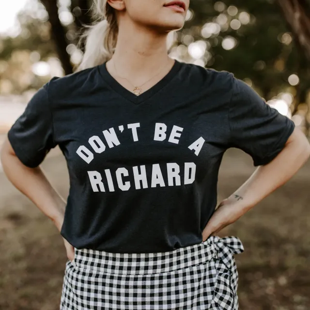 Mugsby Don't Be a Richard t-shirt grå sjov