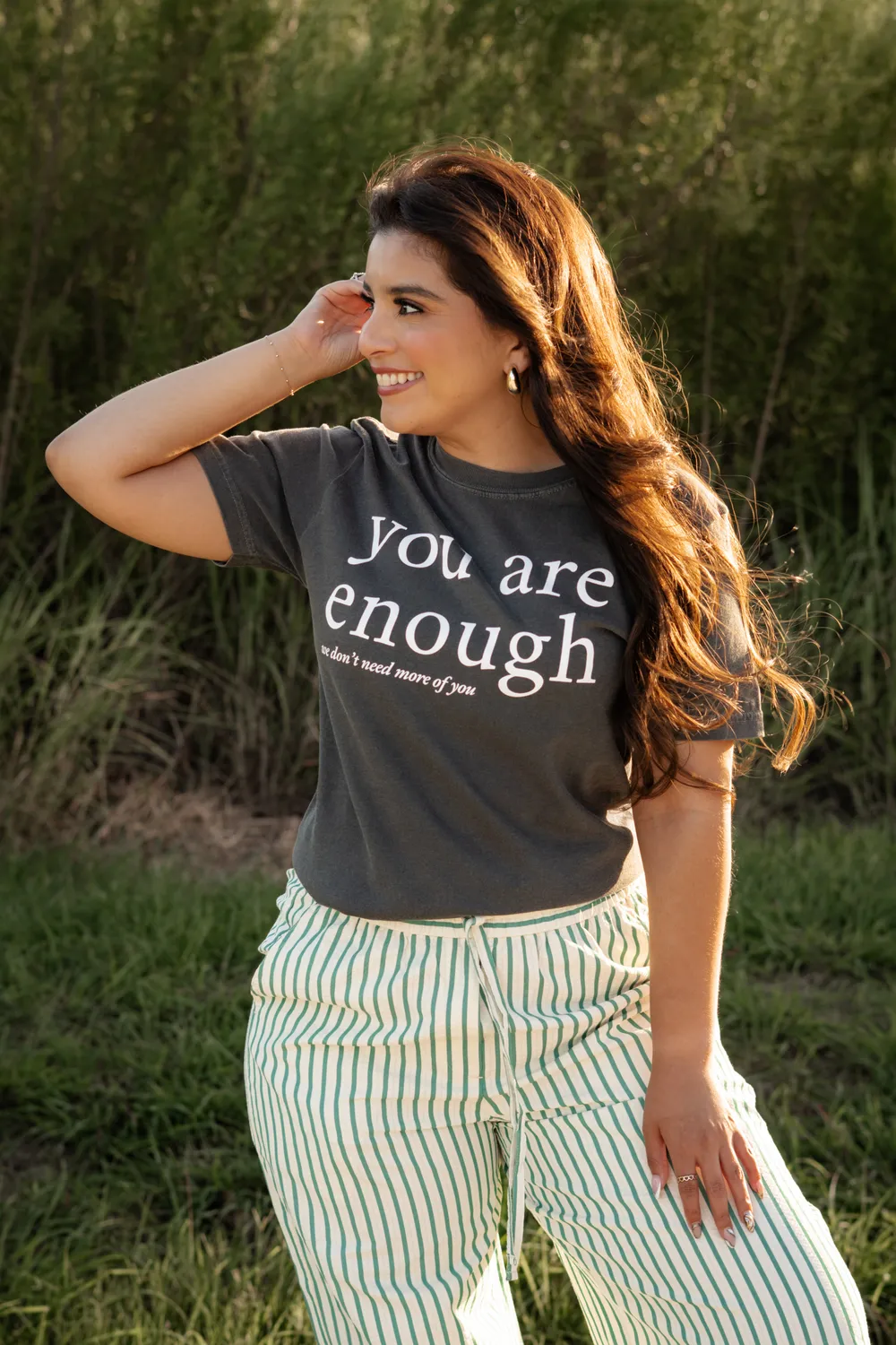 Mugsby You Are Enough T-shirt M peber bomuld sjov