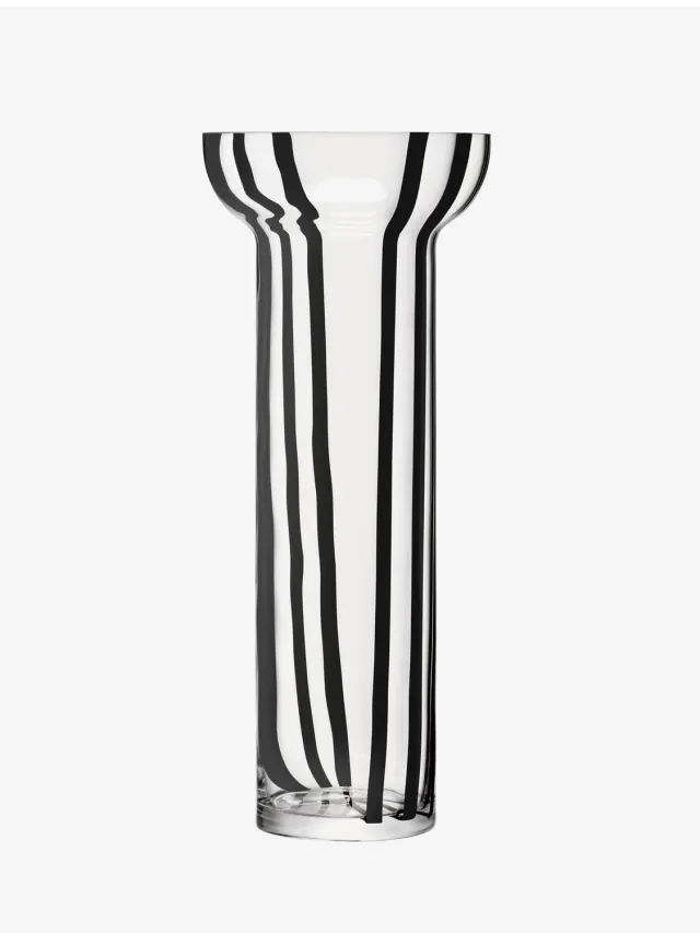 LSA Stripe vase mundblæst glas sort stribet