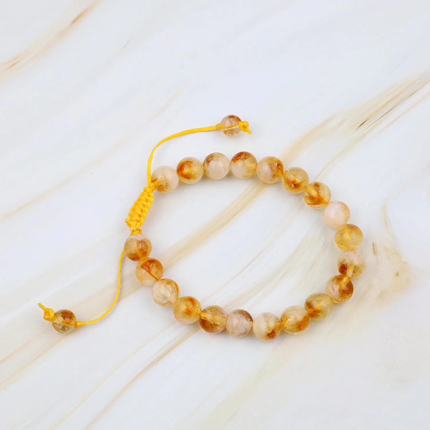 El'Cobre Macrame Citrin krystal armbånd justerbar