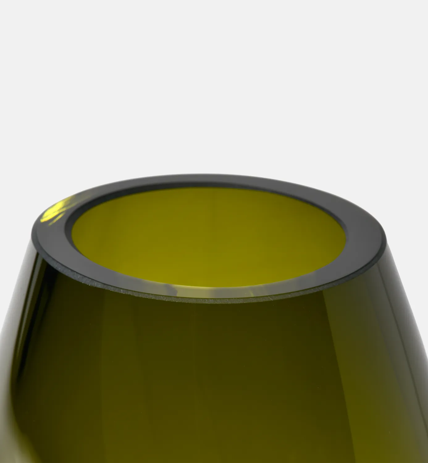 Krosno Flow vase 32 cm oliven mundblæst glas