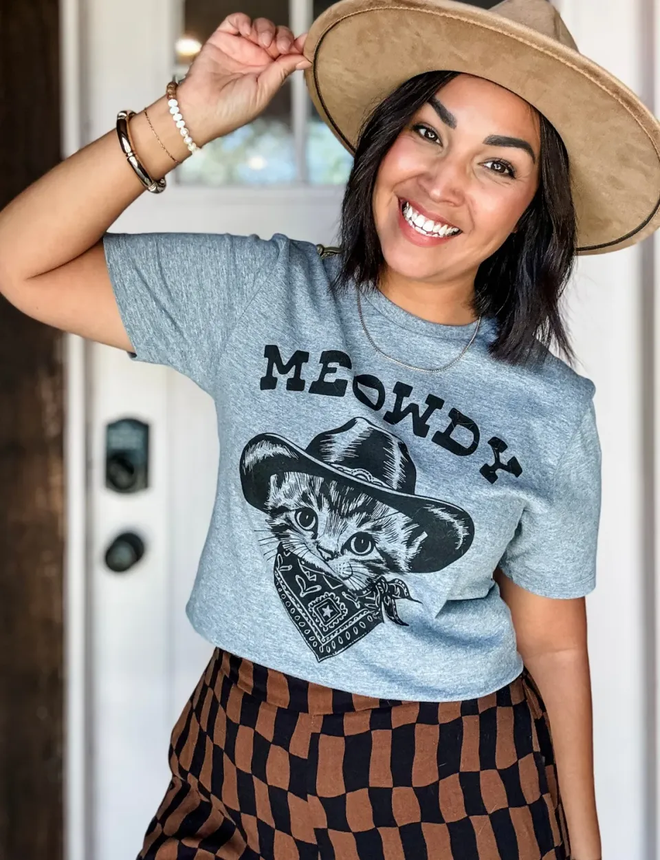 Mugsby Meowdy t-shirt cowboy kat