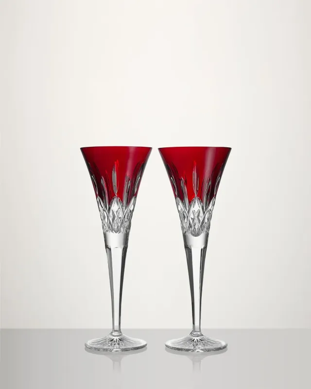 Waterford Lismore Red champagneglas 2 stk rød
