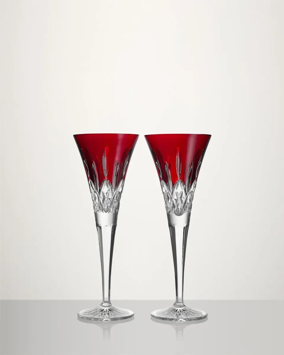 Waterford Lismore Red champagneglas 2 stk rød