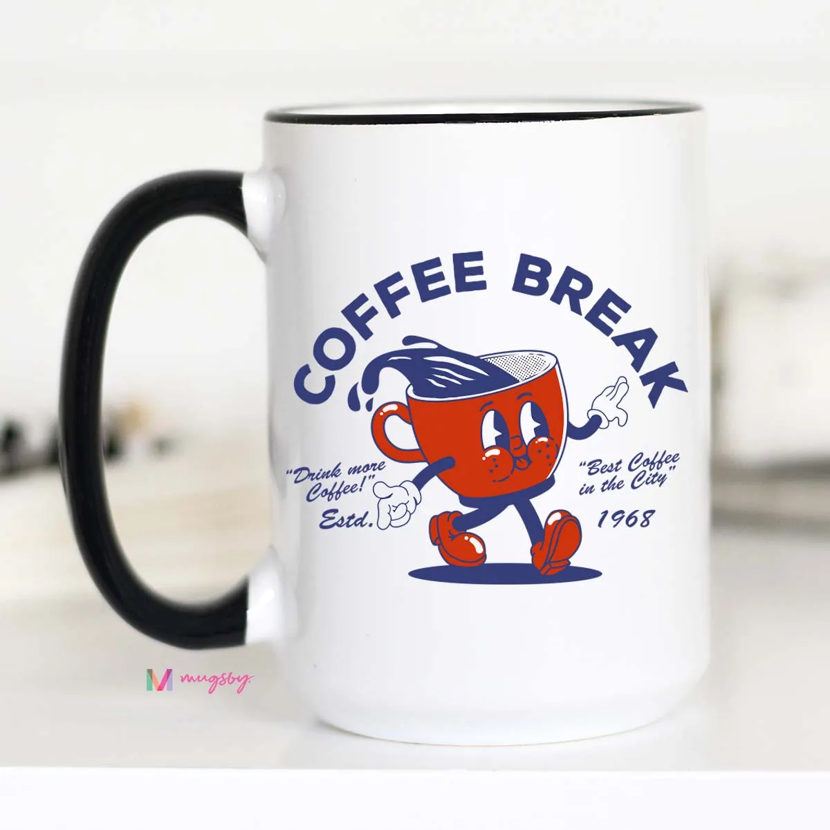 Mugsby Coffee Break krus keramik 325 ml hvid