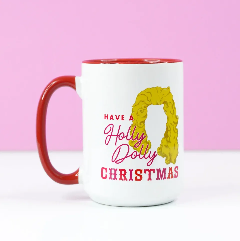 Mugsby Have a Holly Dolly Christmas RED krus rød