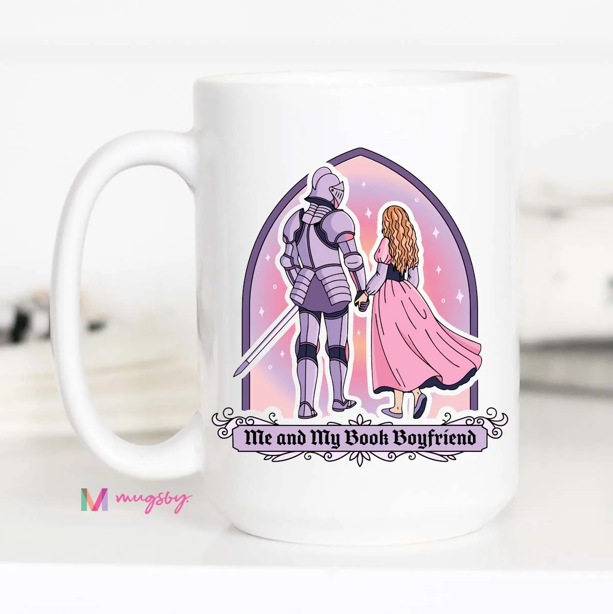 Mugsby Book Boyfriend Romance Reader krus 325 ml hvid