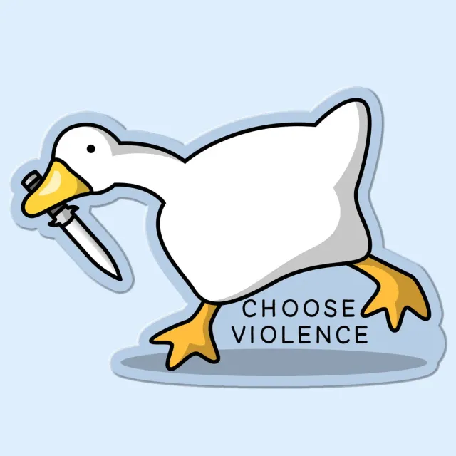 Mugsby Choose Violence gås klistermærke vinyl