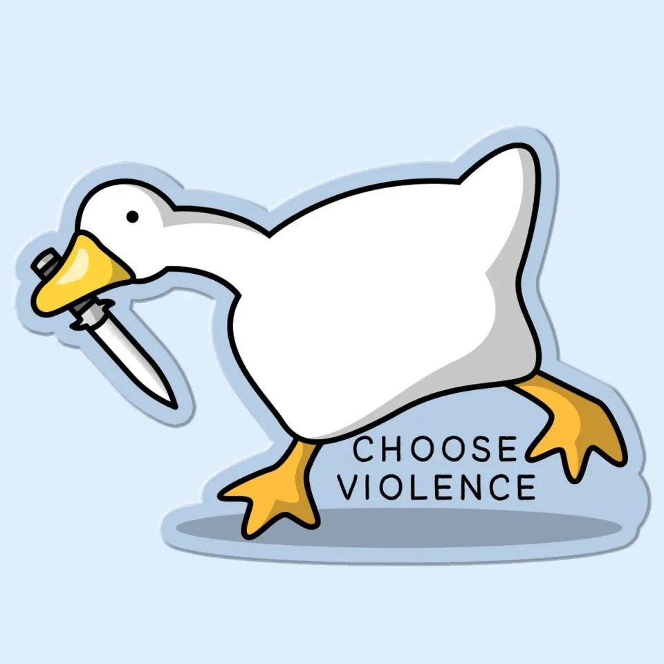 Mugsby Choose Violence gås klistermærke vinyl