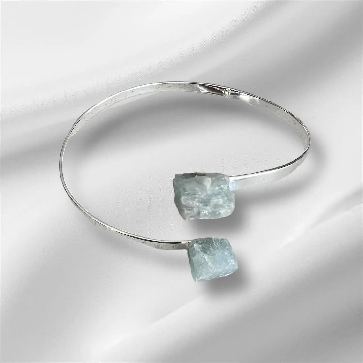 El'Cobre Dual Stone aquamarin armbånd sølvbelagt 2 sten