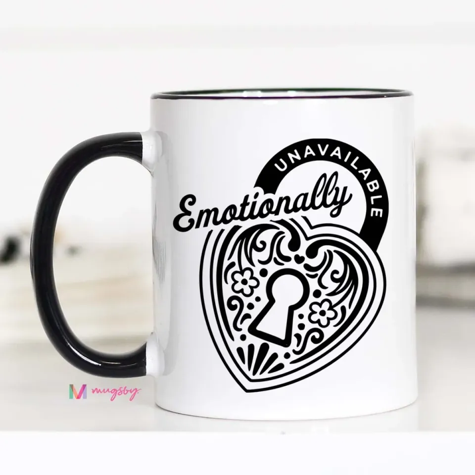 Mugsby Emotionally Unavailable krus hvid 325 ml sjov