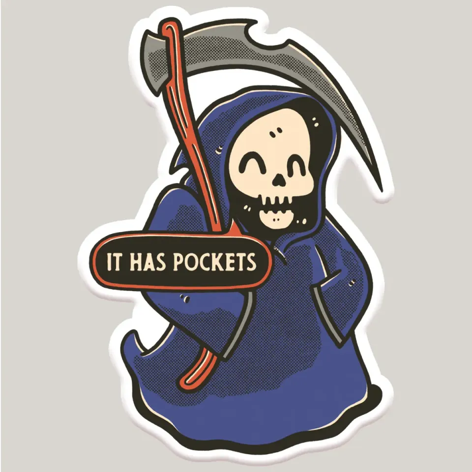 Mugsby It Has Pockets Grim Reaper krus 325 ml sarkastisk