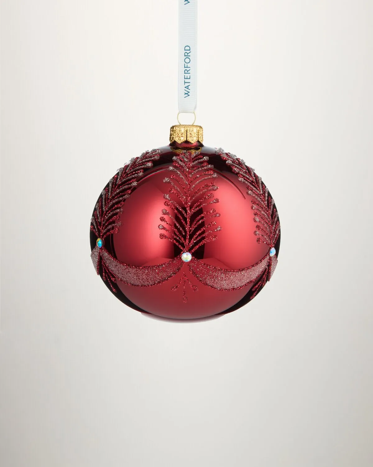 Waterford Holiday Heirlooms julekugle rød glas