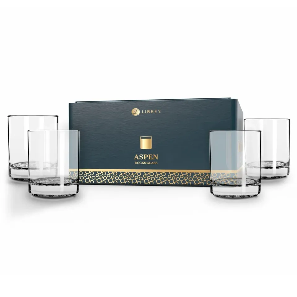Libbey Aspen whiskyglas 355 ml sæt med 4 lige