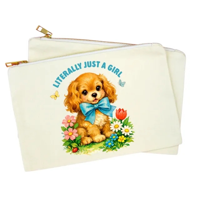 Mugsby Literally Just a Girl Cute Puppy makeup taske natur