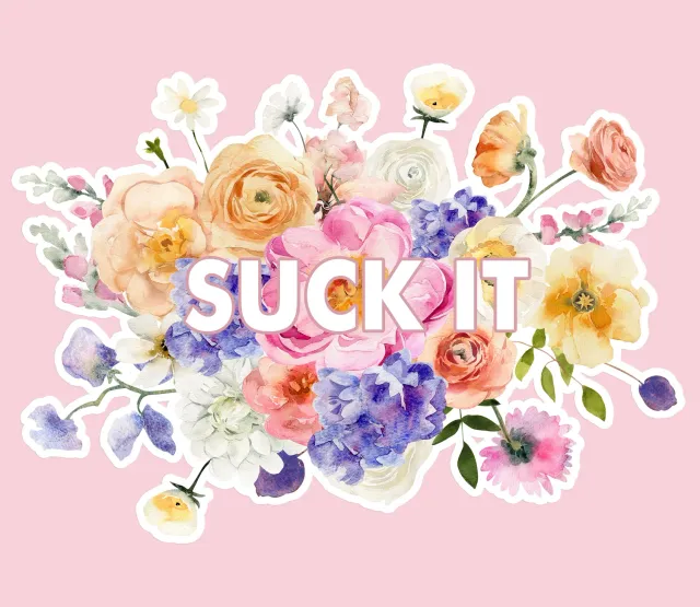 Mugsby Suck It Floral sticker vinyl blomst sjov