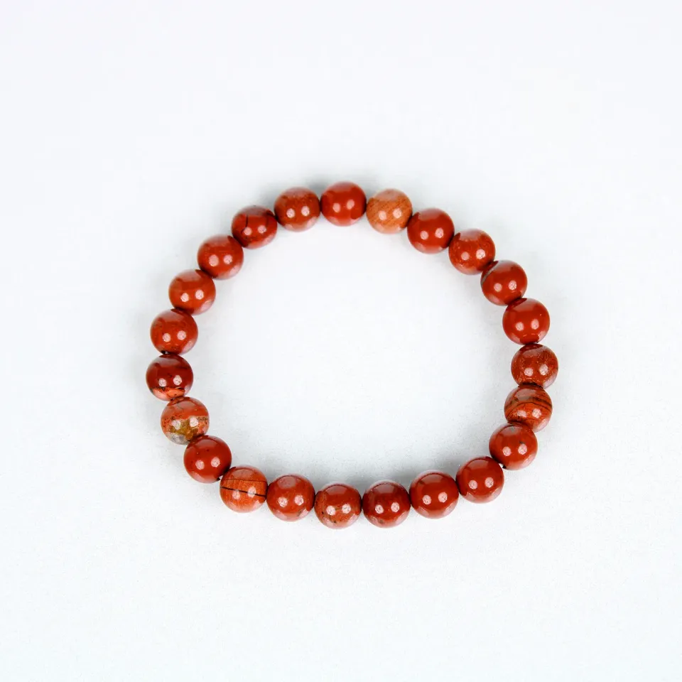 El'Cobre Red Jasper armbånd 8mm rød jaspis sten