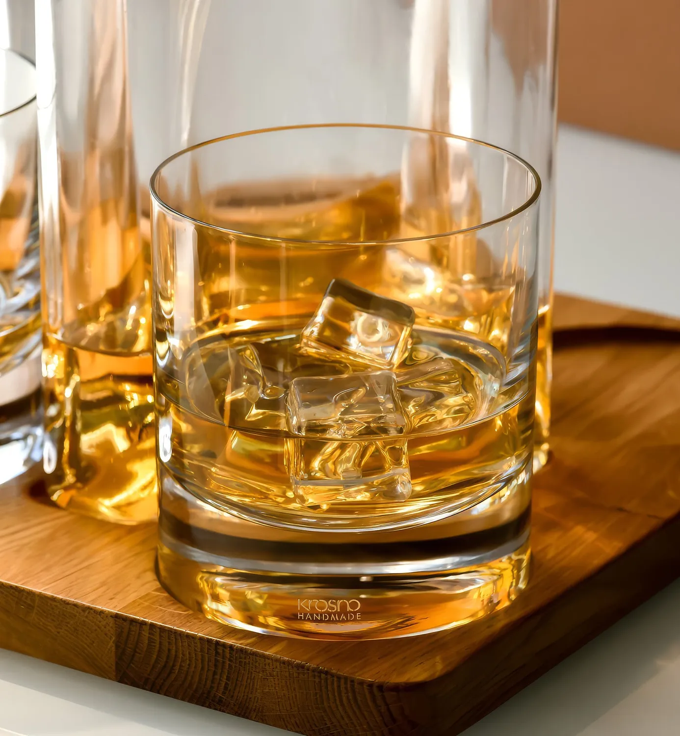 Krosno Sterling Oak whiskysæt 5 dele egetræ