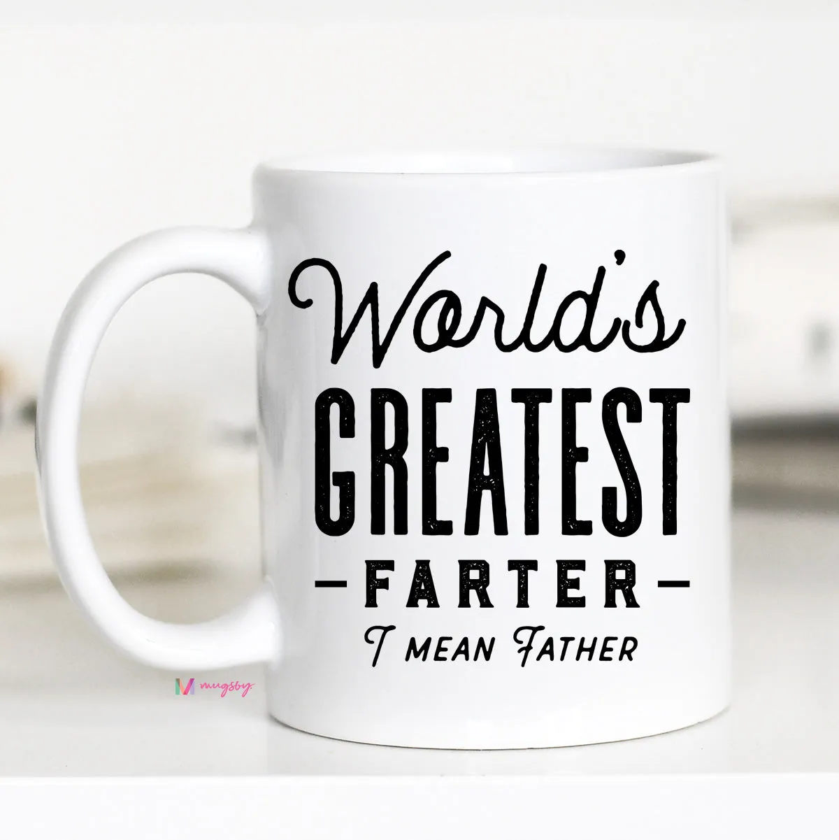 Mugsby World's Greatest Farter krus hvid 325 ml far