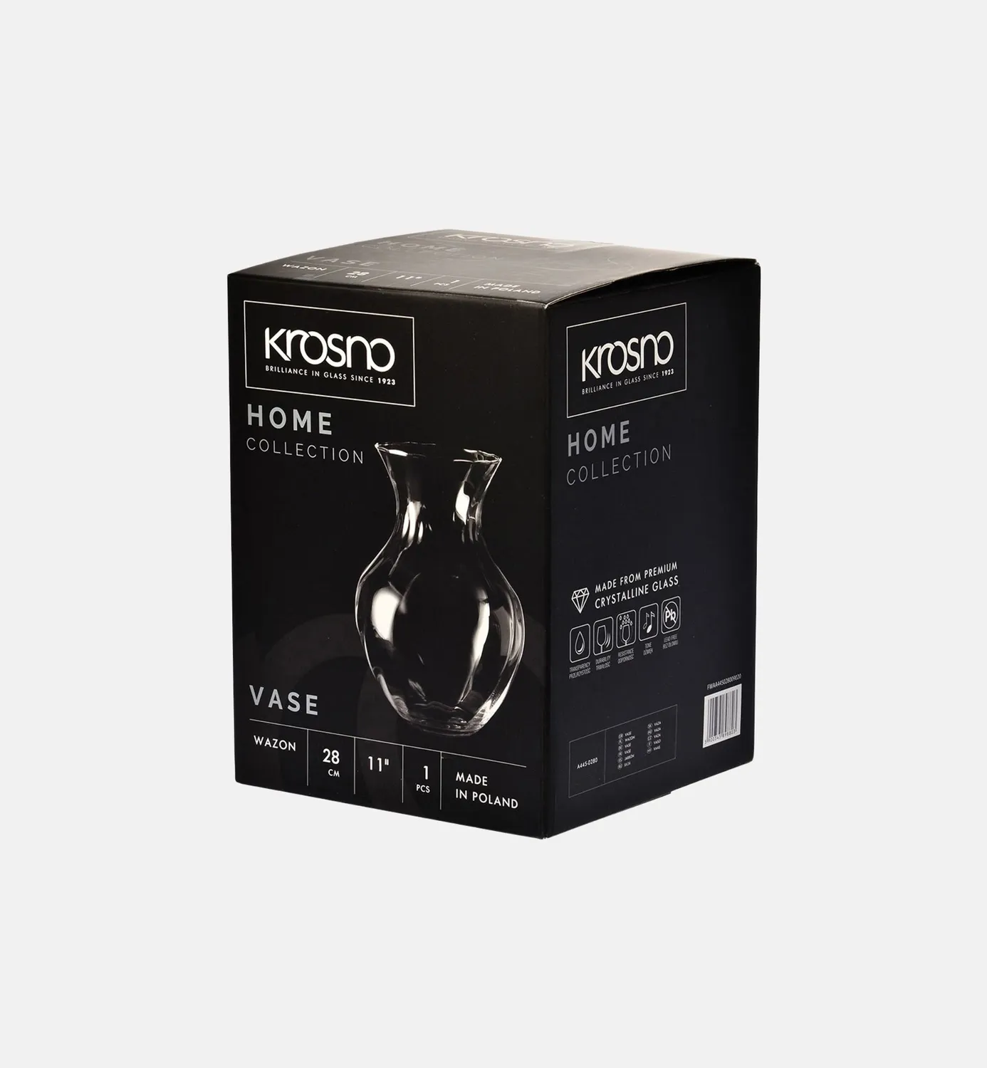Krosno Home Classic vase 28 cm riflet glas