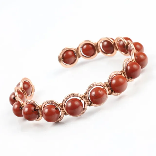 El'Cobre rød jaspis kobberarmbånd krystal