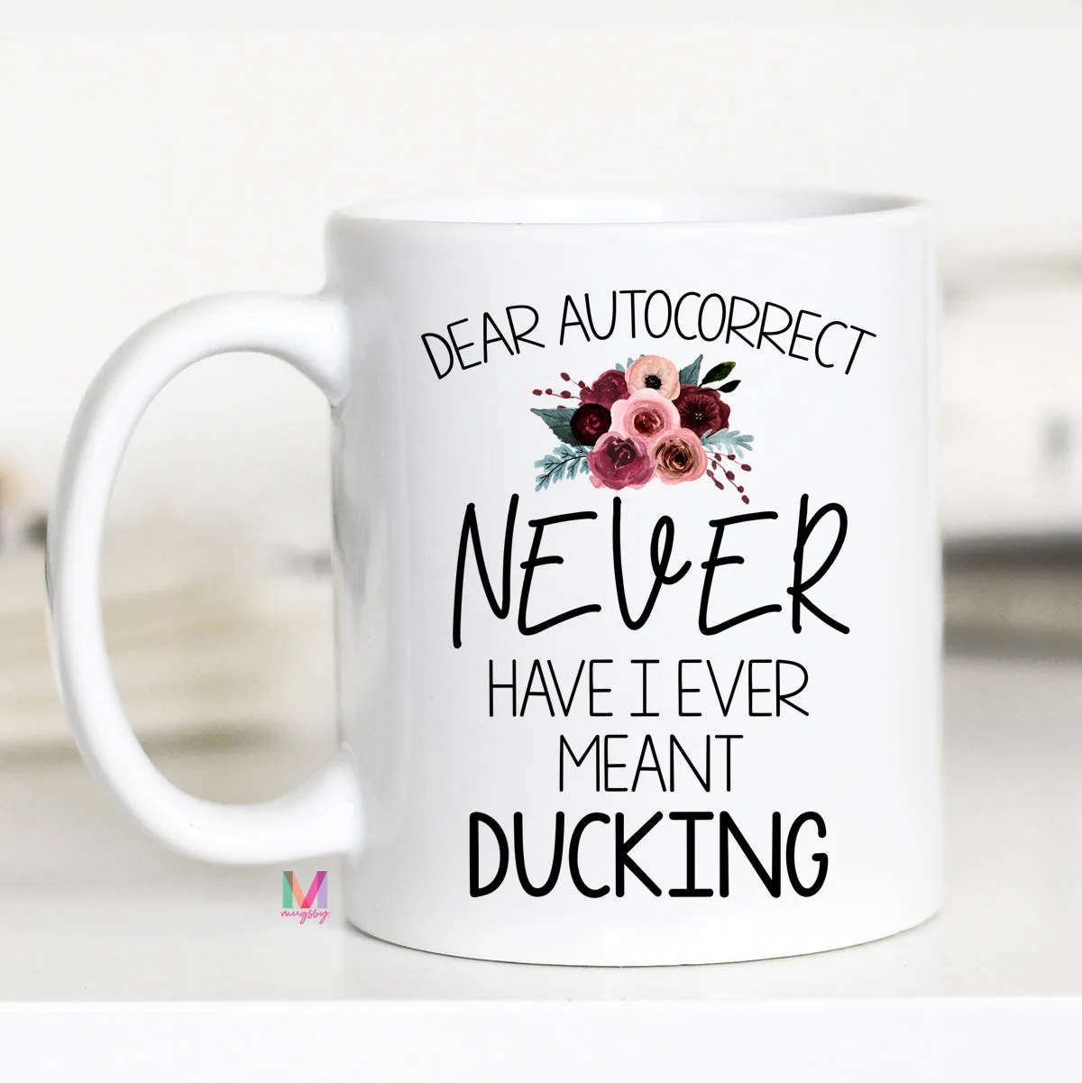 Mugsby Dear Autocorrect krus hvid 325 ml sjov tekst