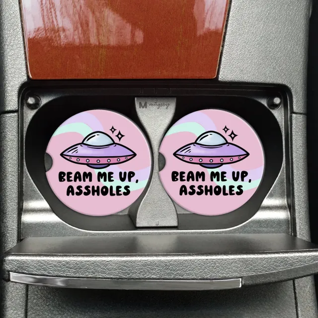 Mugsby Beam Me Up Assholes krus 325 ml hvid keramik