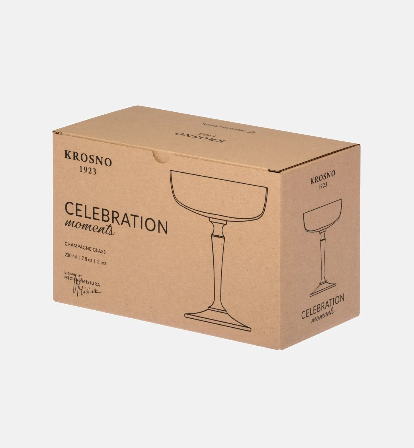 Krosno Celebration Moments champagneglas 230 ml lyserød stilk