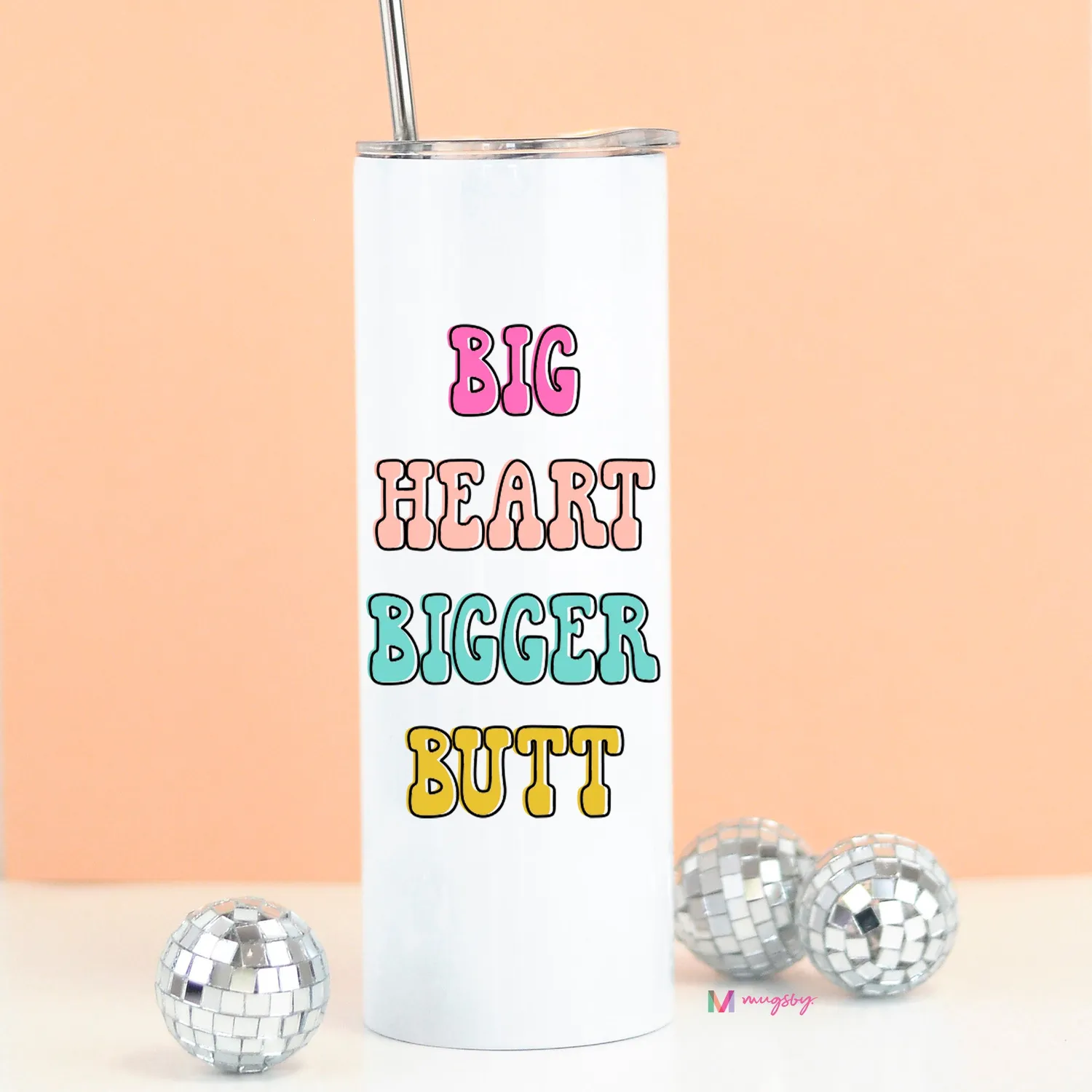 Mugsby Big Heart Bigger Butt termokop 591 ml sjov