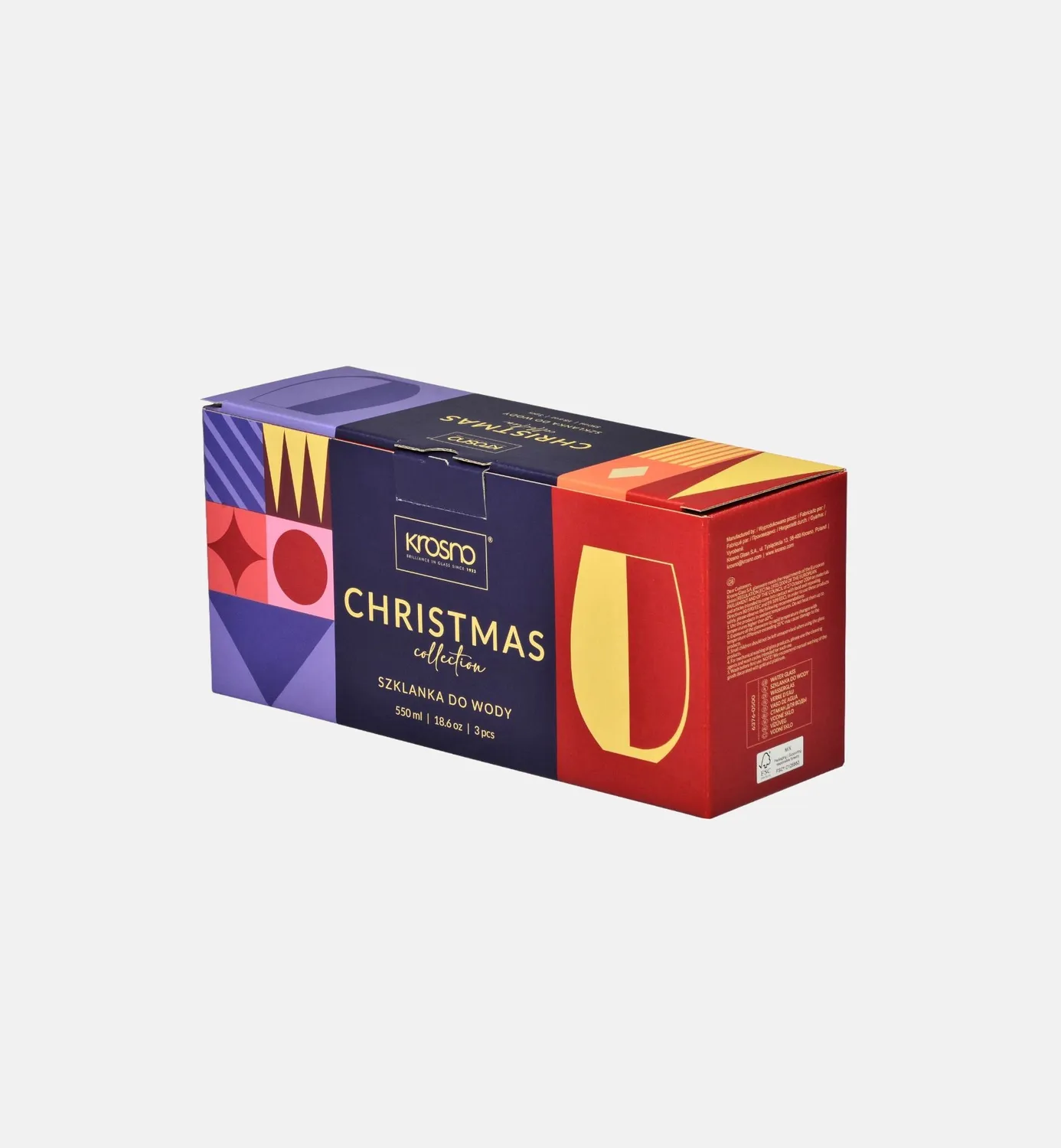 Krosno Christmas vandglas 550 ml nisser