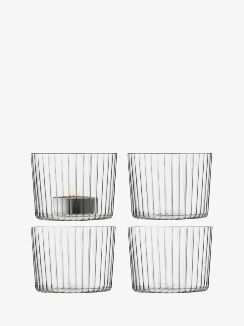 LSA Gio fyrfadsstage glas 4 stk inkl. lys