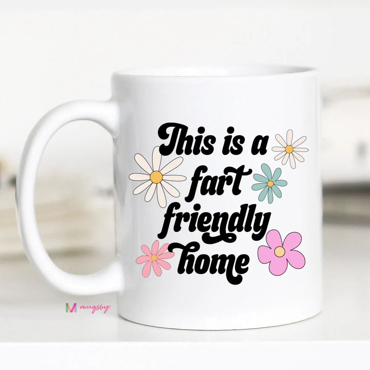 Mugsby Fart Friendly krus hvid keramik 325 ml sjov