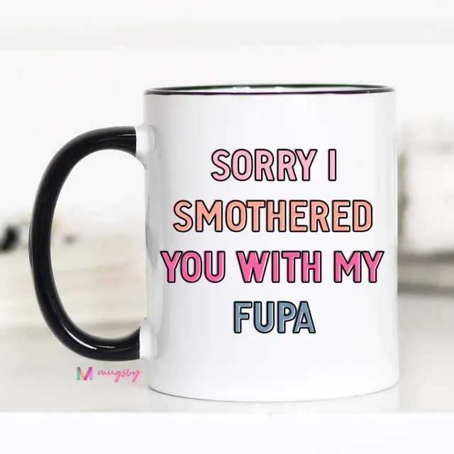 Mugsby Funny FUPA kop 325 ml hvid fræk tekst