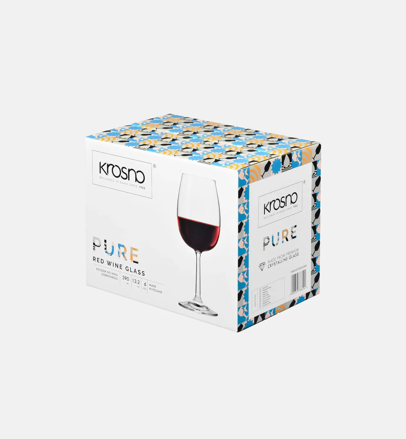 Krosno Pure rødvinglas 390 ml krystalglas