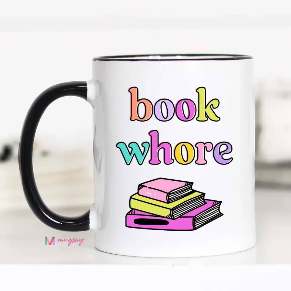 Mugsby Book Whore kop 325 ml hvid bøger