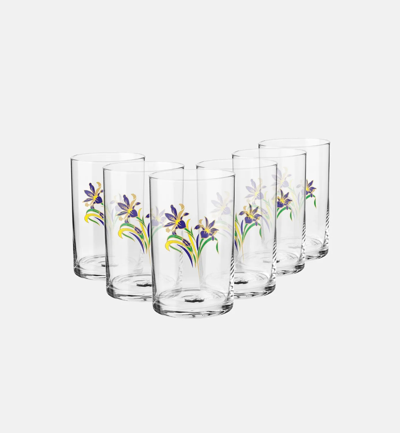 Krosno Iris teglas 250 ml 6 stk med blomstertryk