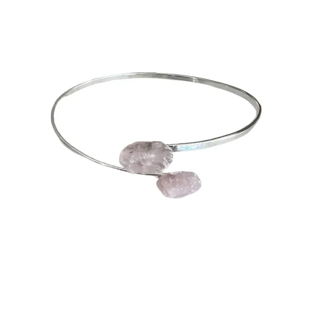 El'Cobre rosenkvarts armbånd dobbelt sølvbelagt