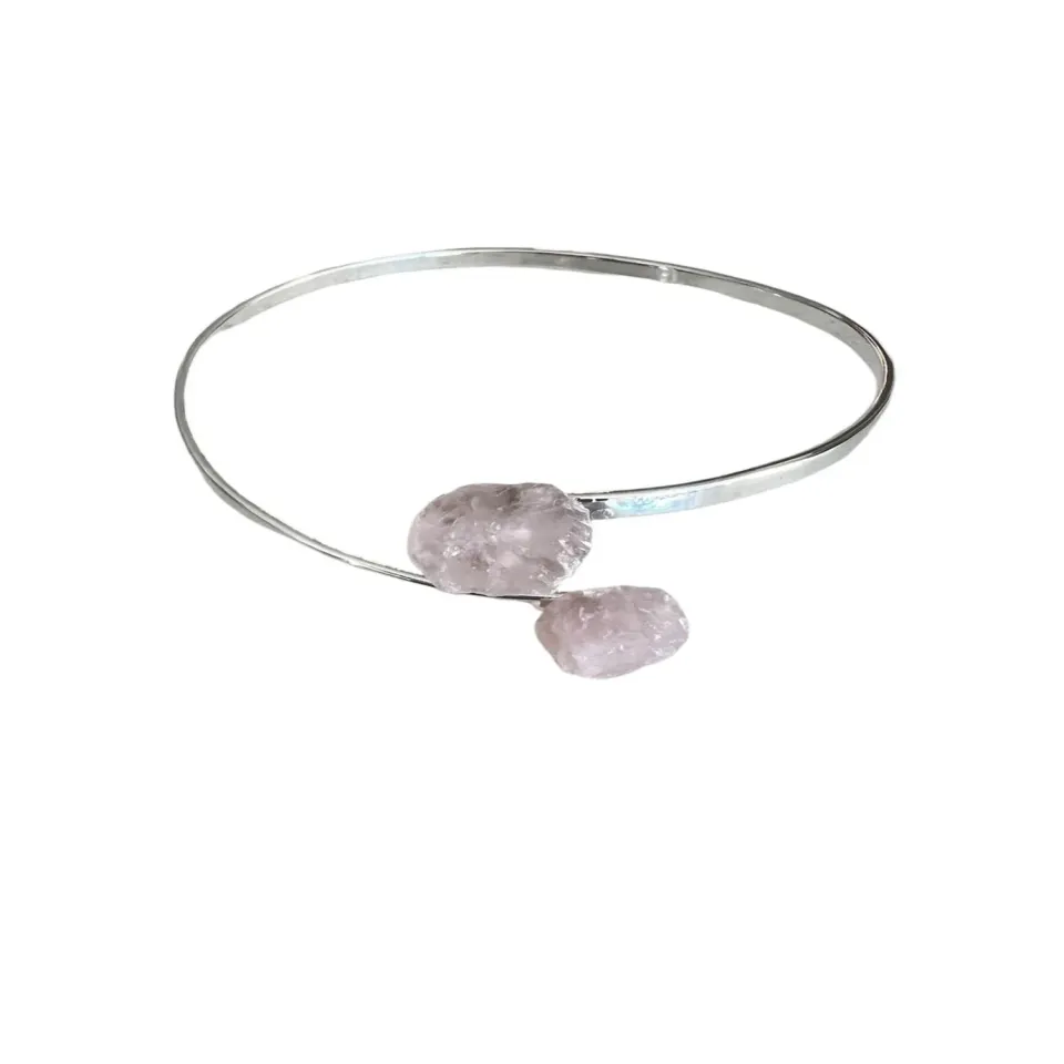 El'Cobre rosenkvarts armbånd dobbelt sølvbelagt