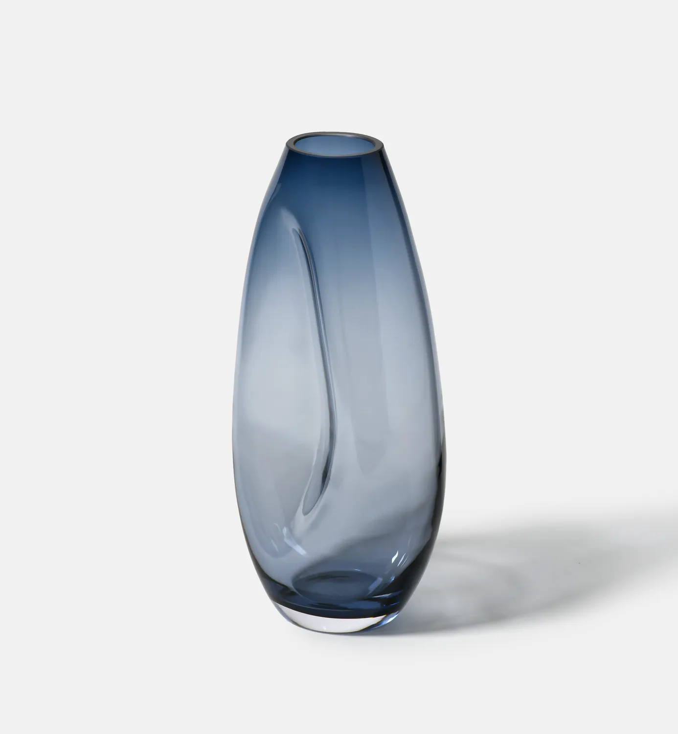 Krosno Flow vase 32 cm navy krystal