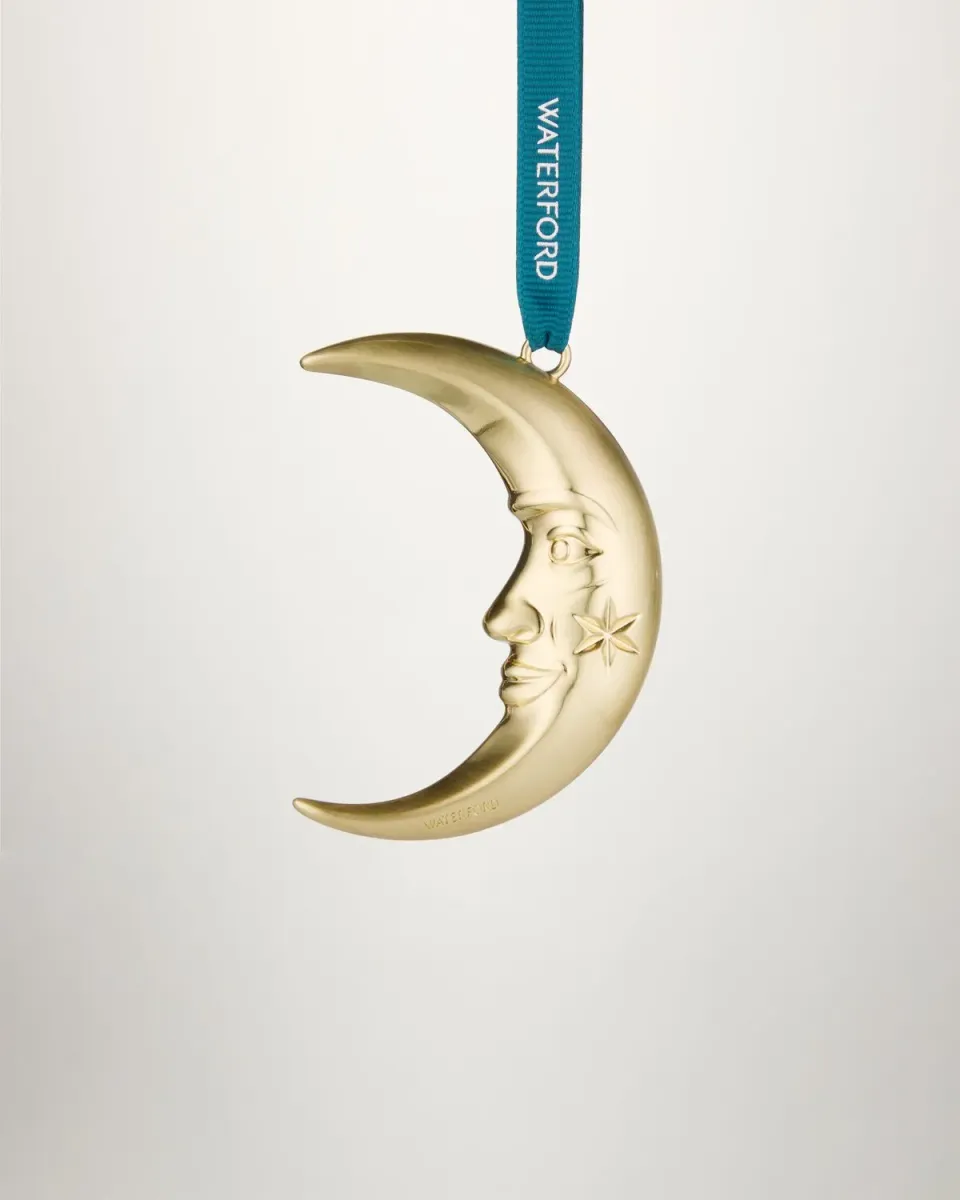 Waterford Moon juleornament måne guld metal