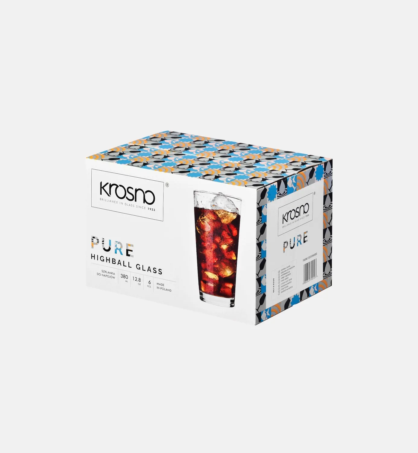 Krosno Pure højt drikkeglas 380 ml krystalglas