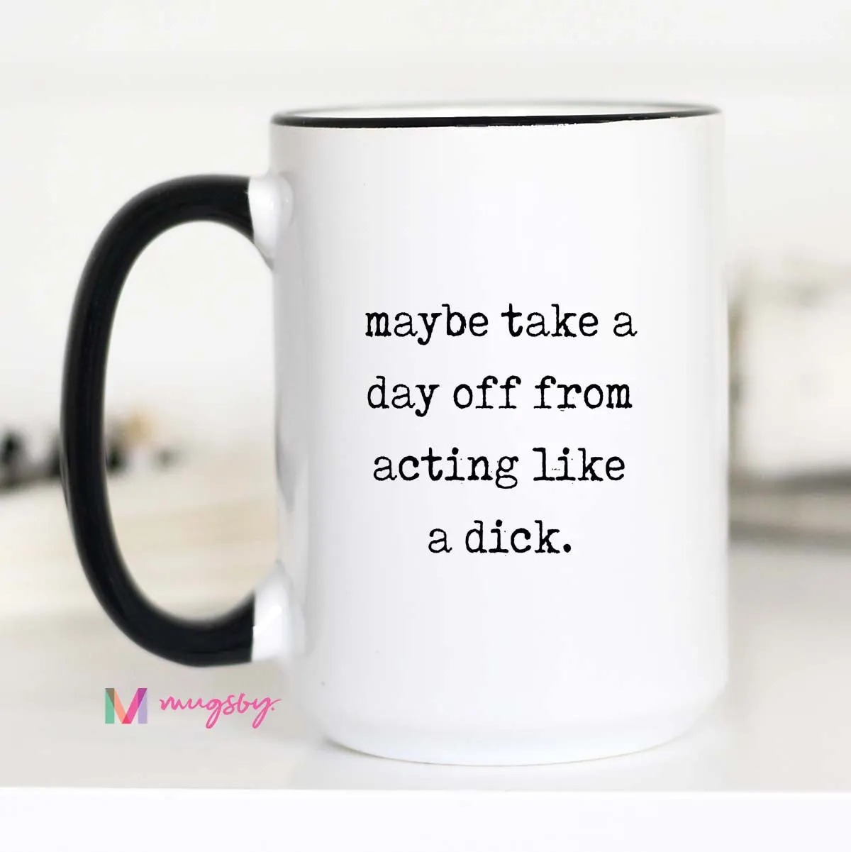 Mugsby Maybe Take a Day Off krus 325 ml hvid